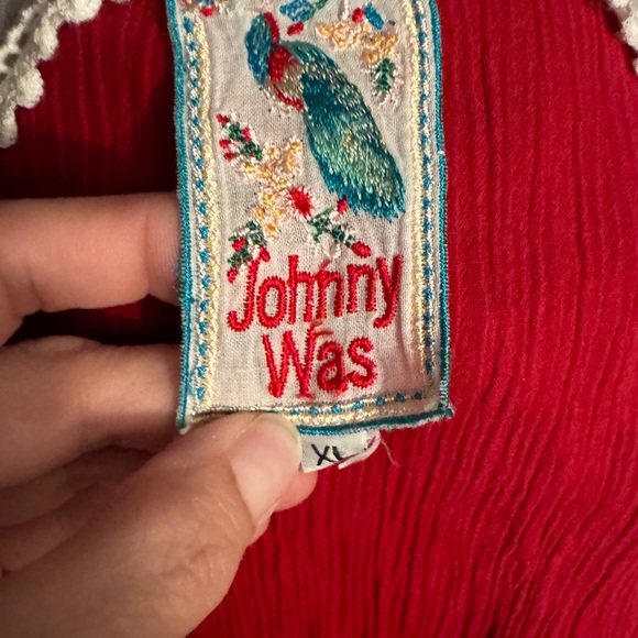 Johnny Was White Tiered Sleeveless V-Neck Dresses Overlay. - Picture 4 of 6